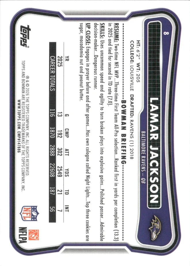 Lamar Jackson card back
