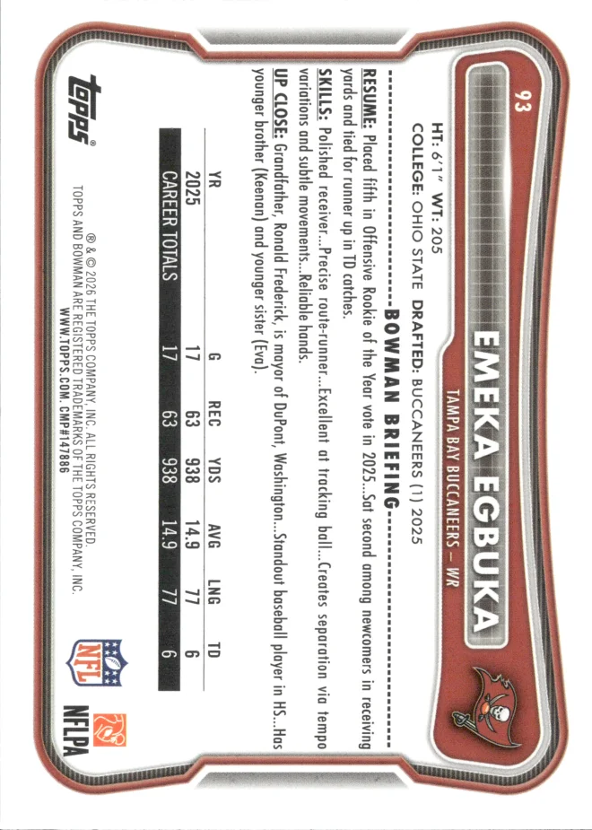 Emeka Egbuka card back