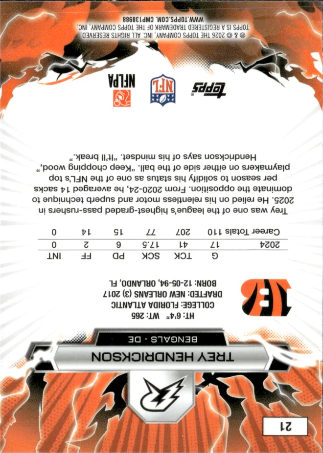 Trey Hendrickson card back