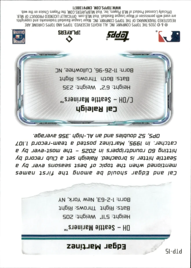 Edgar Martínez / Cal Raleigh card back