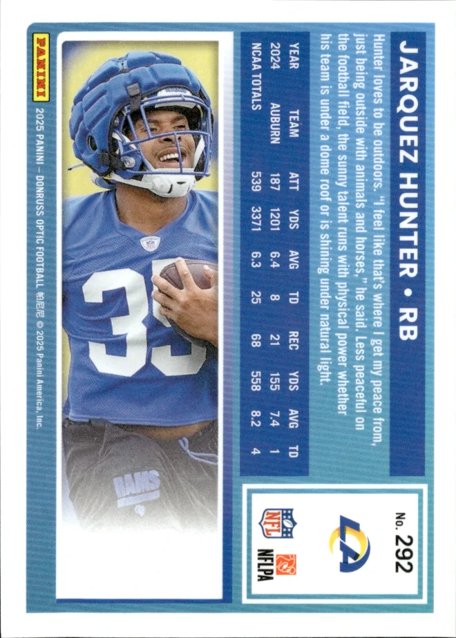 Jarquez Hunter card back