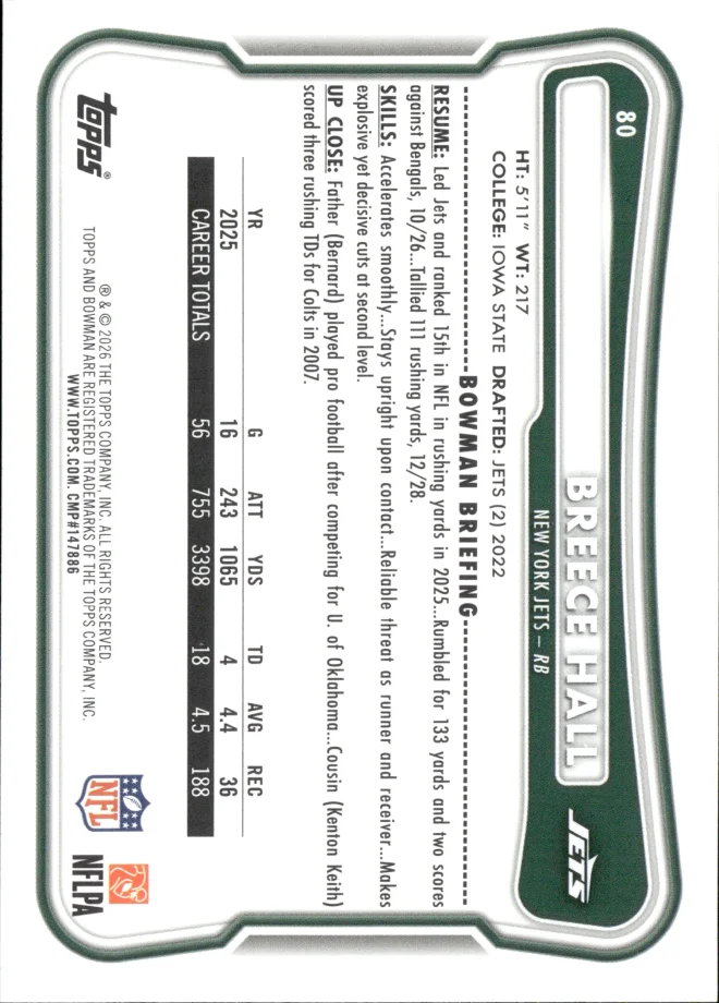 Breece Hall card back