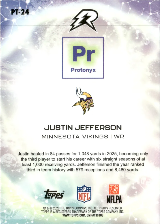 Justin Jefferson card back