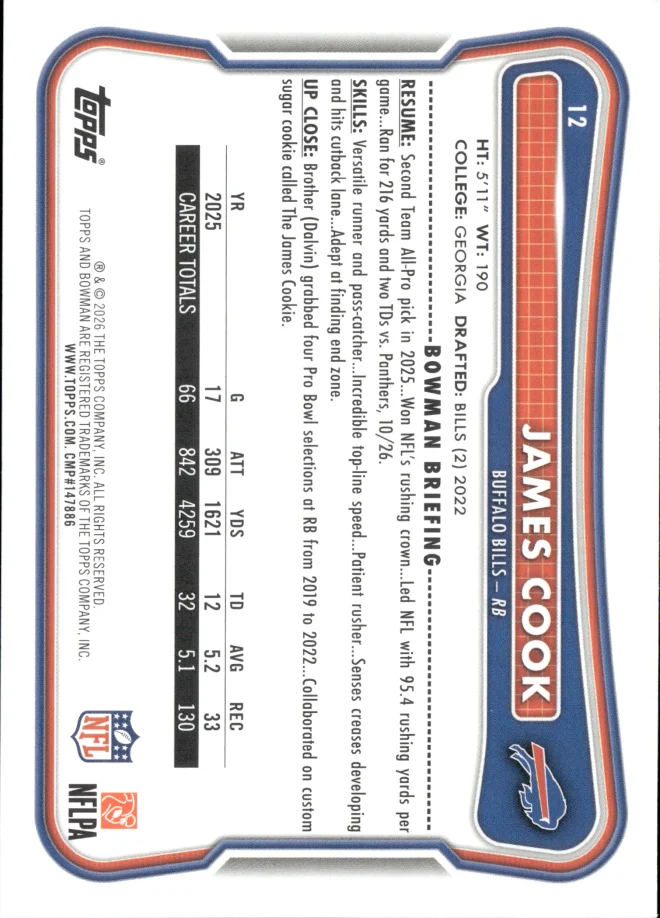 James Cook card back