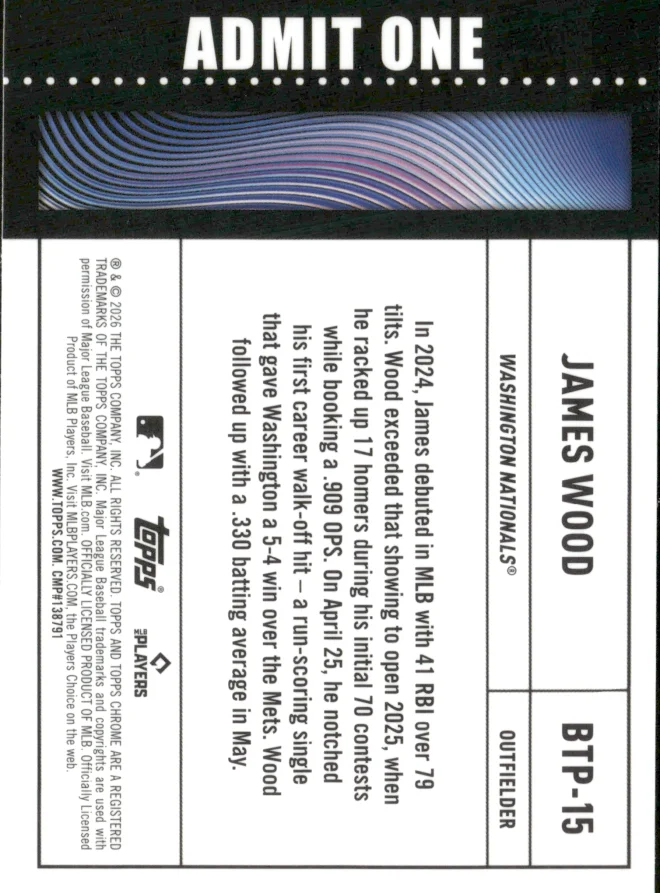 James Wood card back