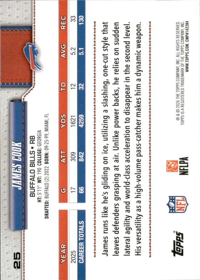 James Cook card back