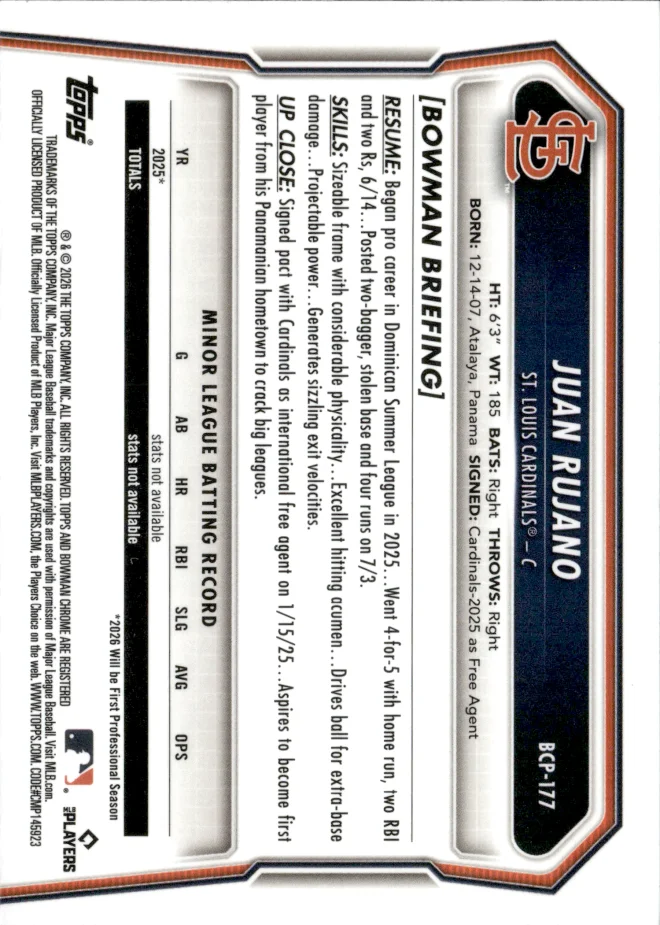 Juan Rujano card back