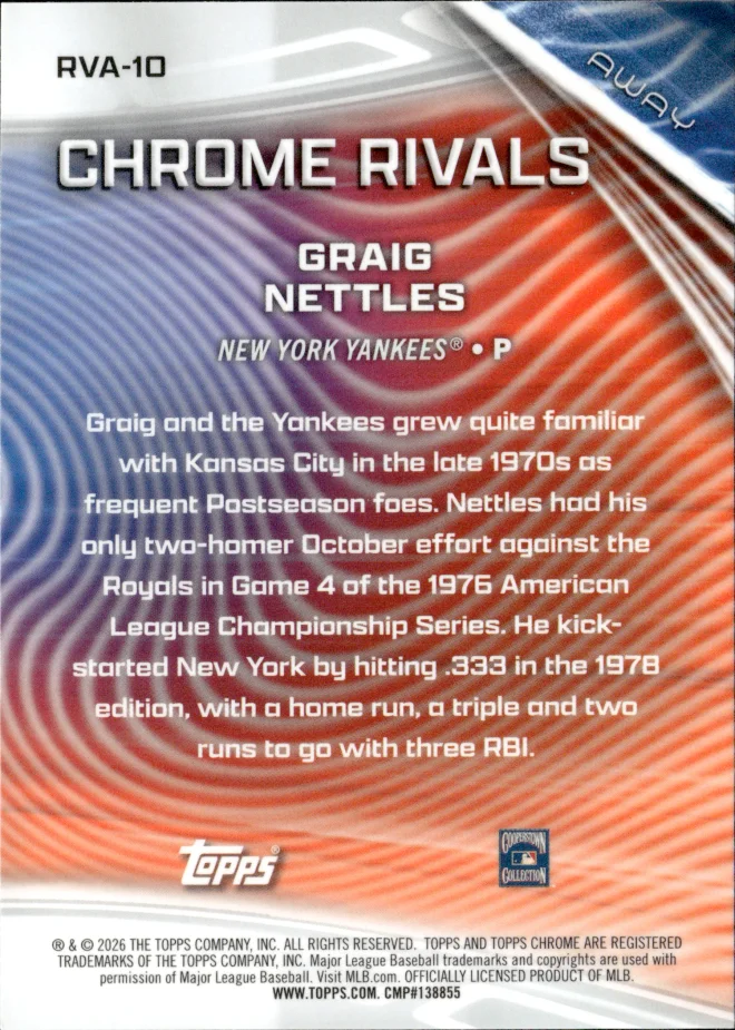 Graig Nettles card back
