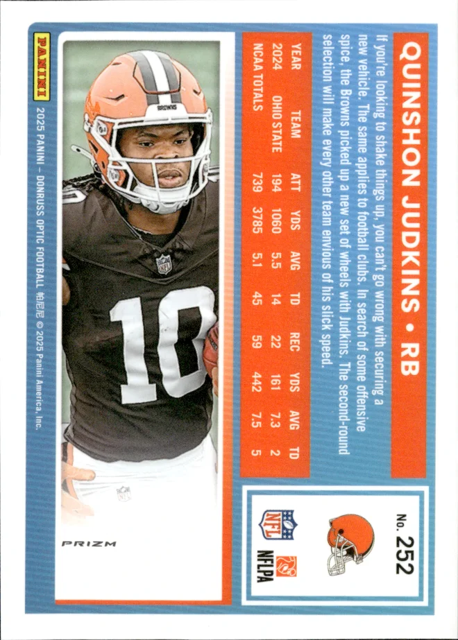 Quinshon Judkins card back