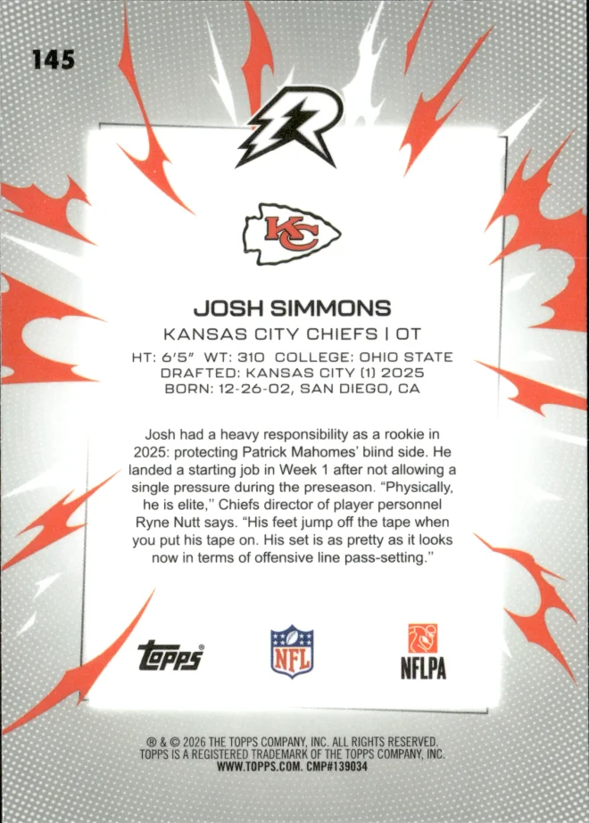 Josh Simmons card back
