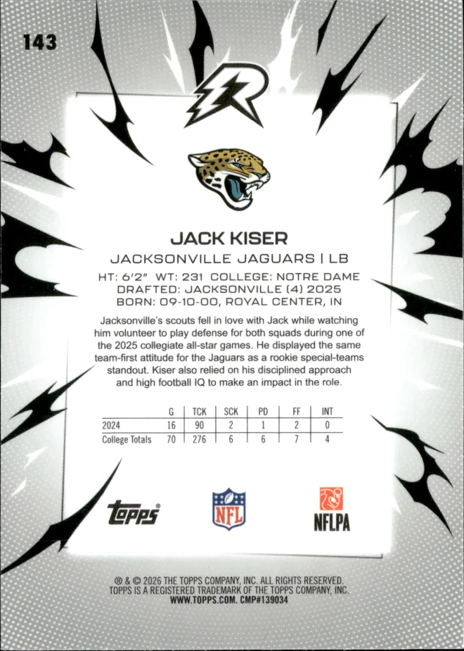 Jack Kiser card back