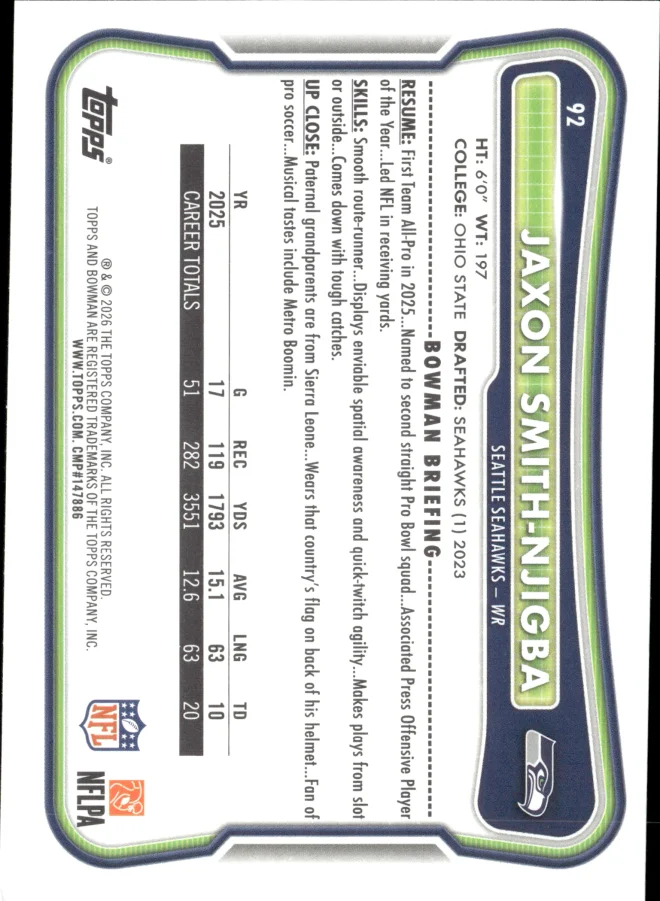 Jaxon Smith-Njigba card back