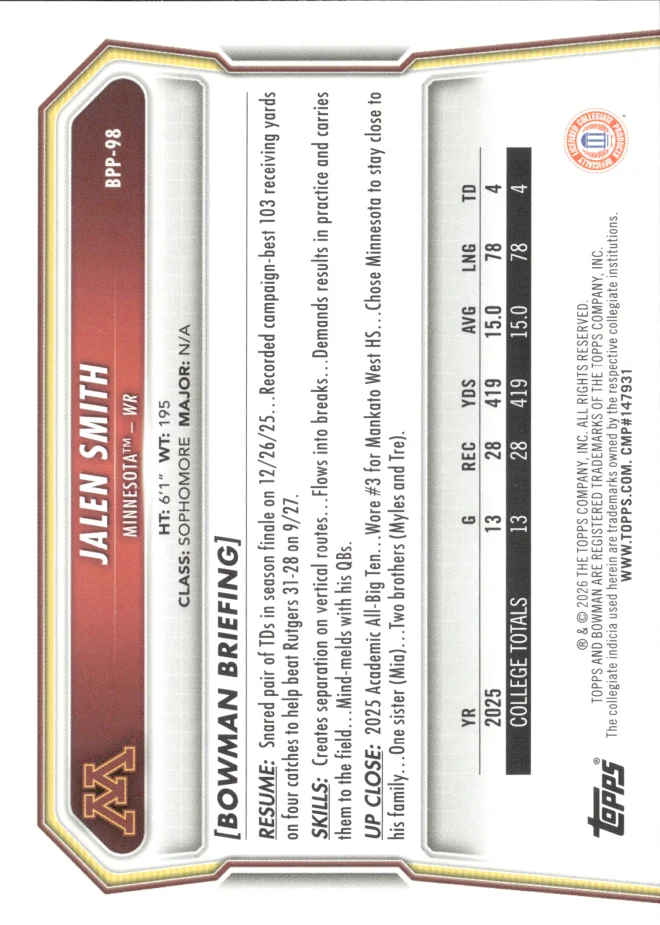 Jalen Smith card back