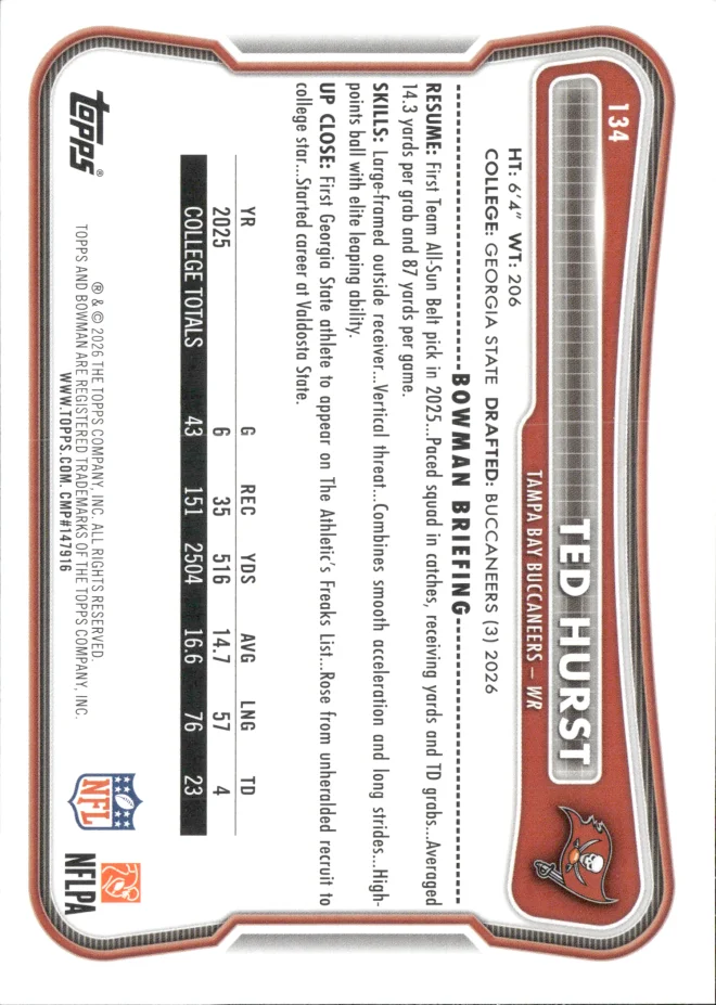 Ted Hurst card back