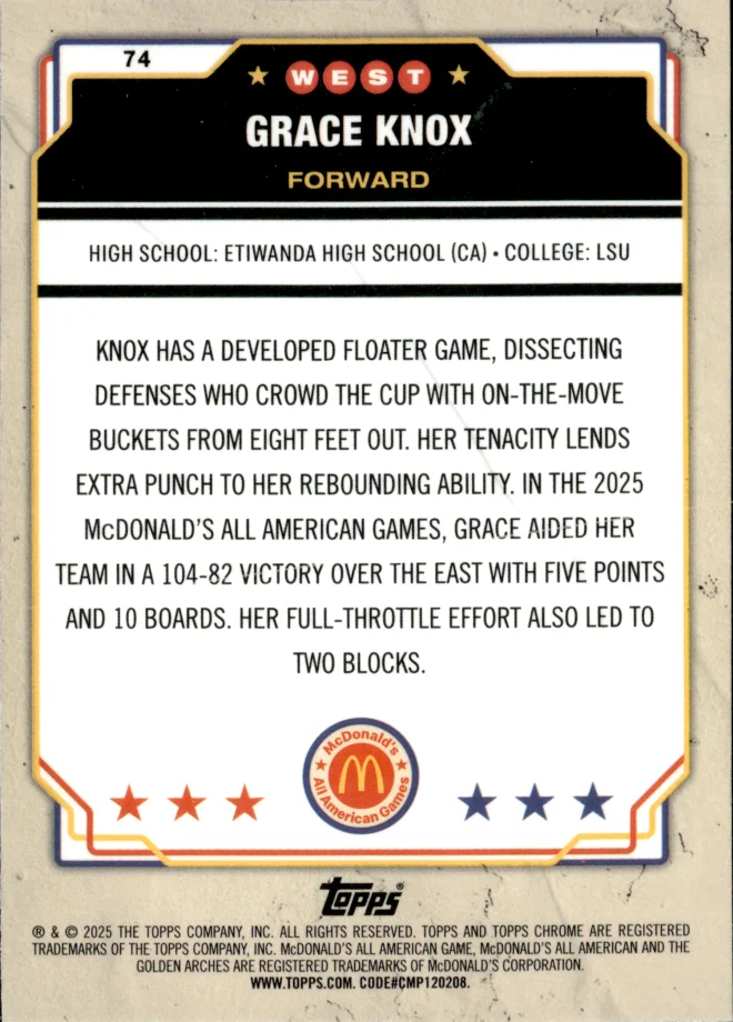 Grace Knox card back