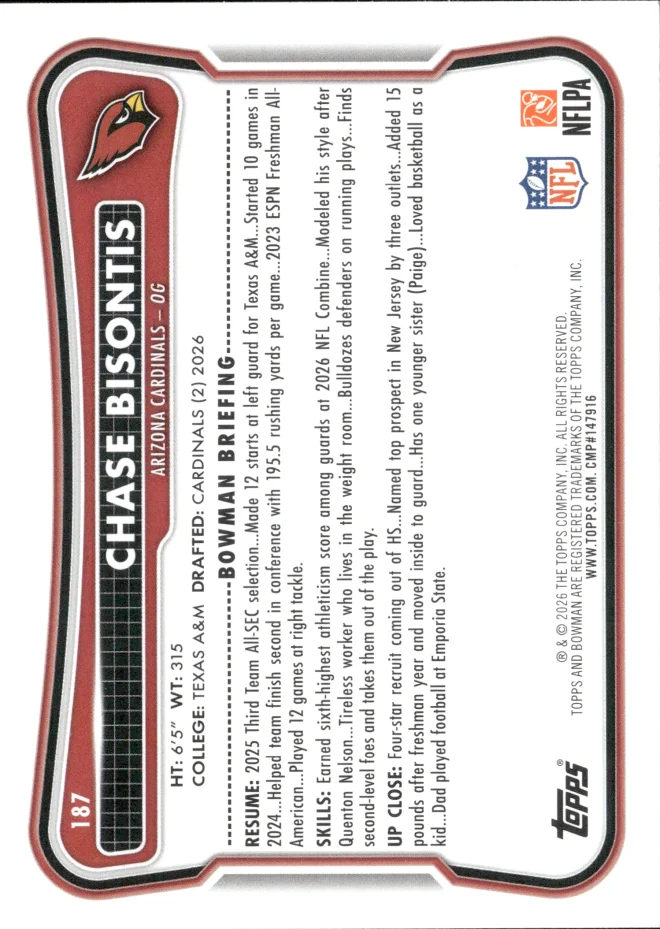 Chase Bisontis card back