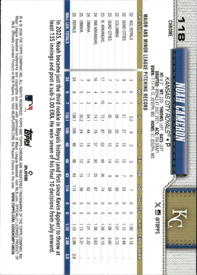 Noah Cameron card back