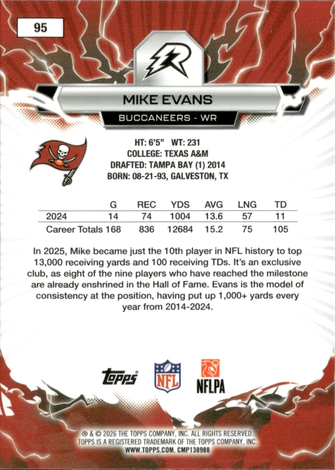 Mike Evans card back