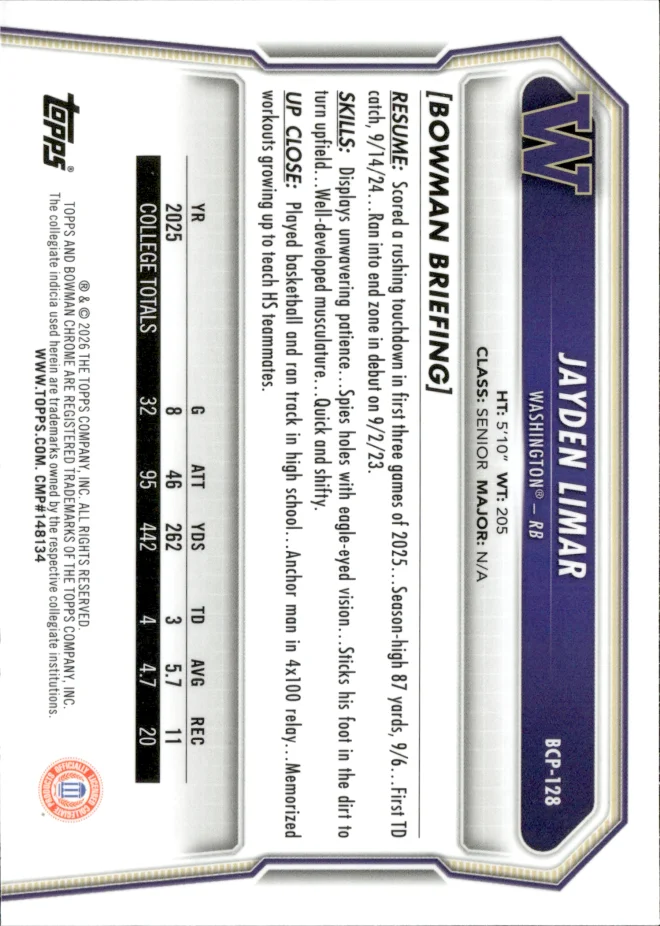 Jayden Limar card back