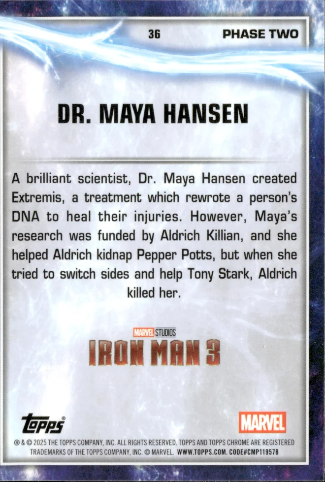 Dr. Maya Hansen card back