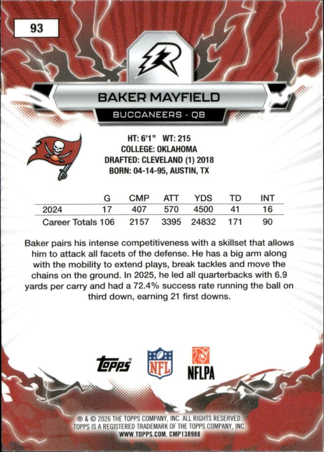 Baker Mayfield card back