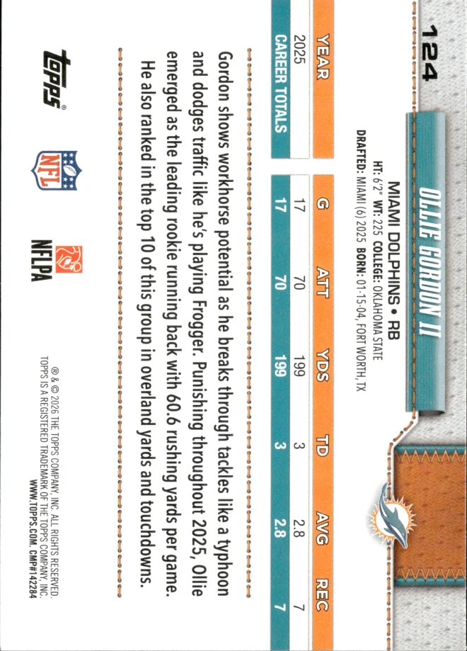 Ollie Gordon II card back