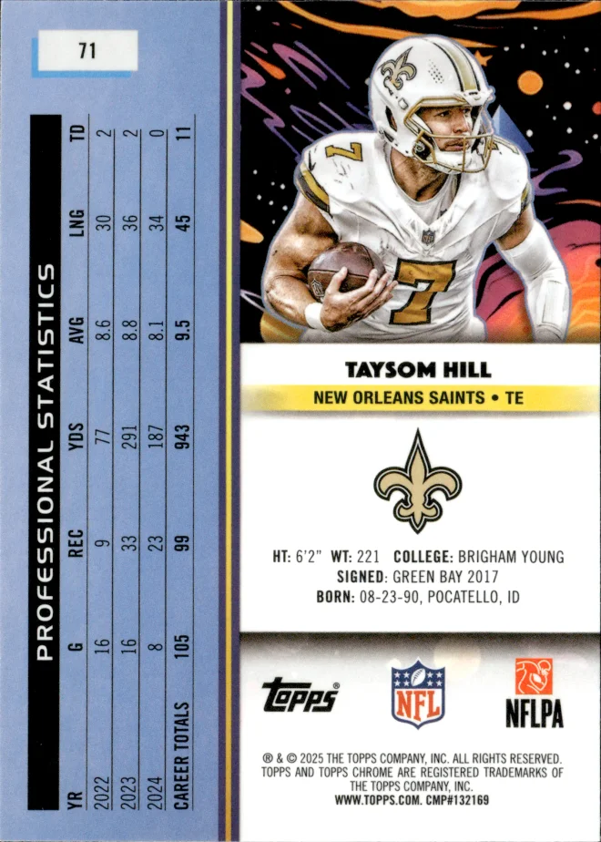 Taysom Hill card back