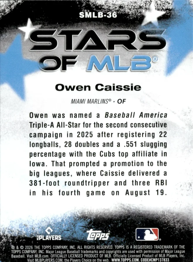 Owen Caissie card back