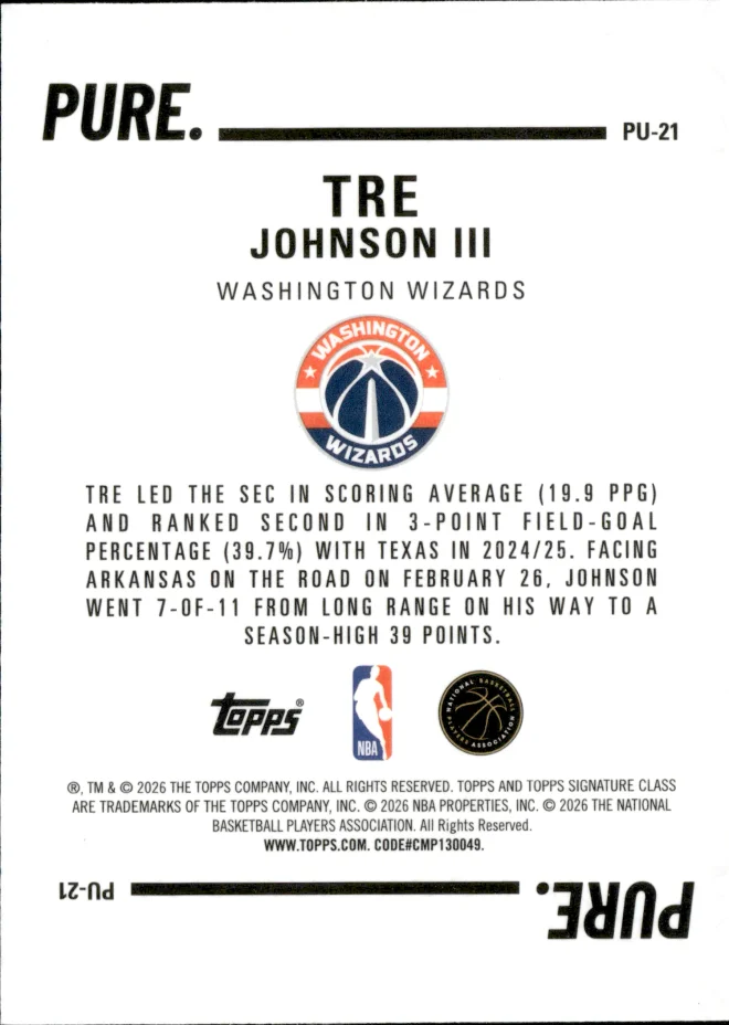 Tre Johnson III card back