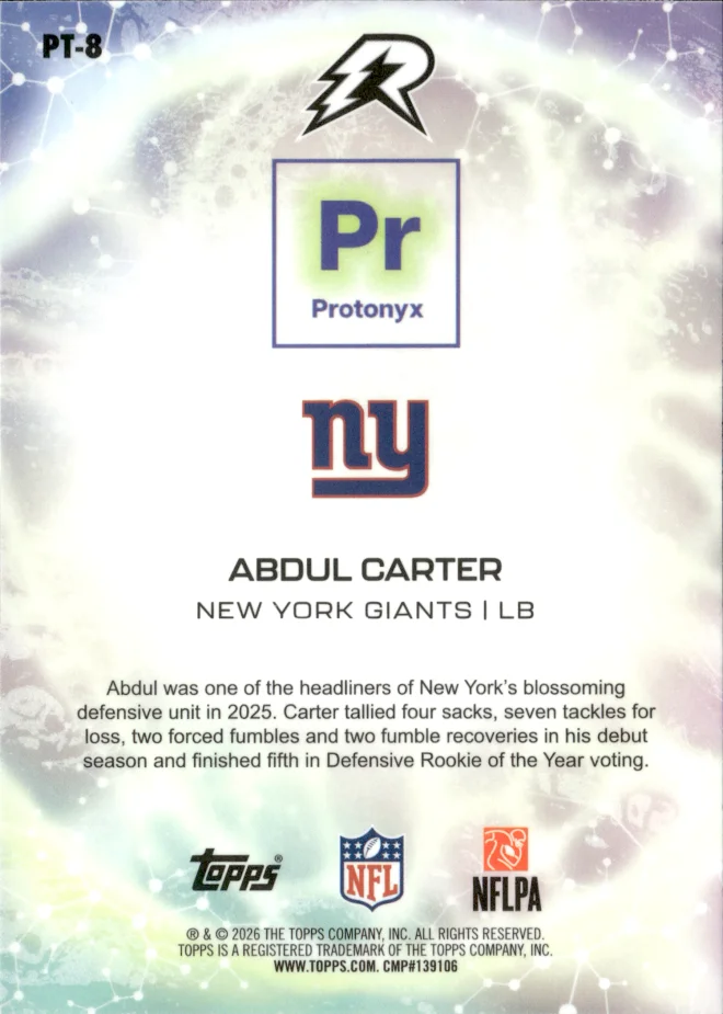 Abdul Carter card back