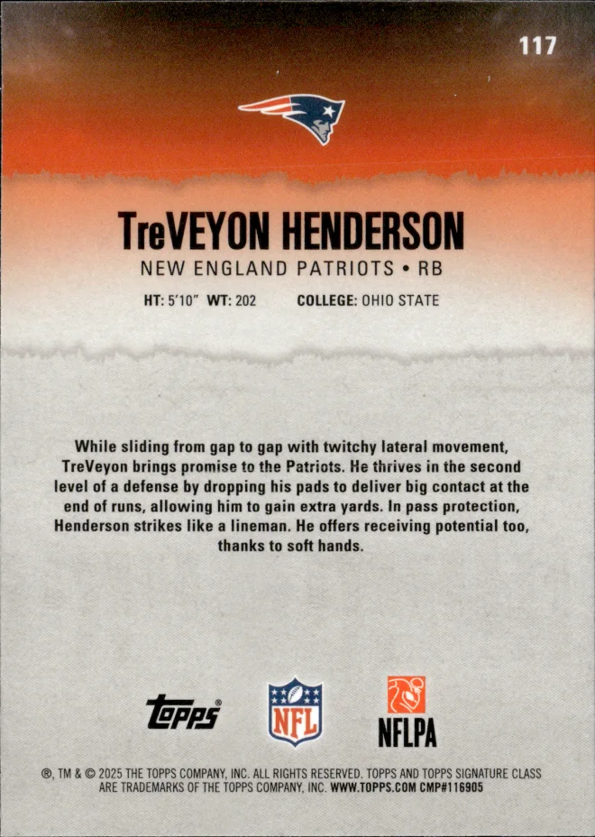 TreVeyon Henderson card back