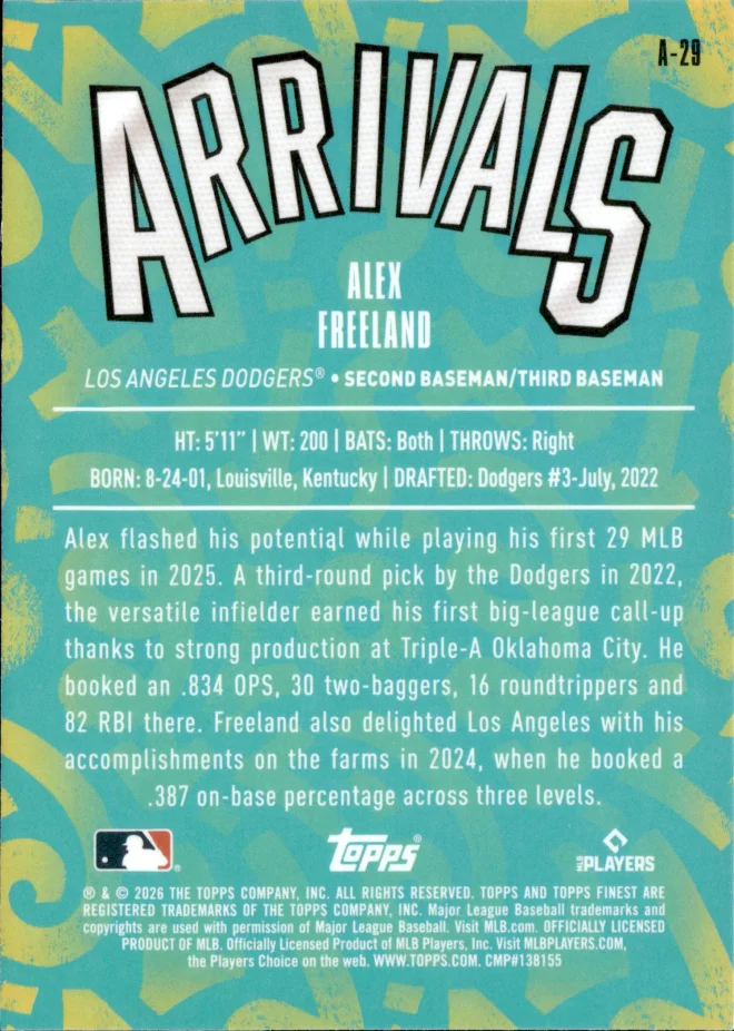 Alex Freeland card back
