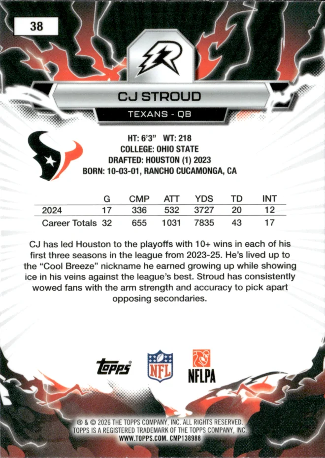 CJ Stroud card back