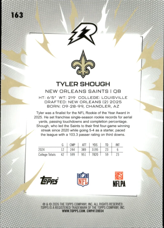 Tyler Shough card back