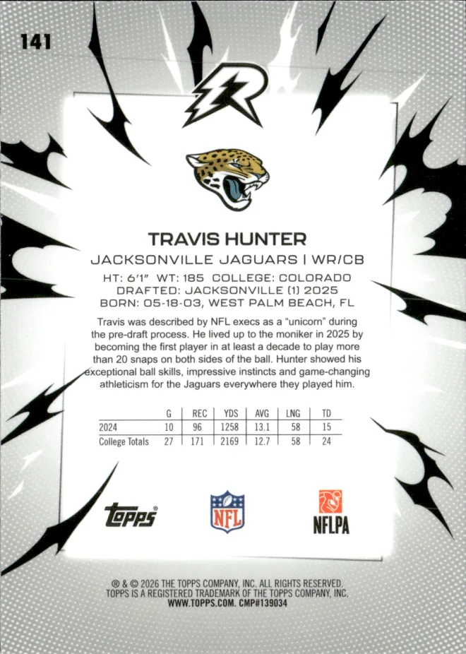 Travis Hunter card back