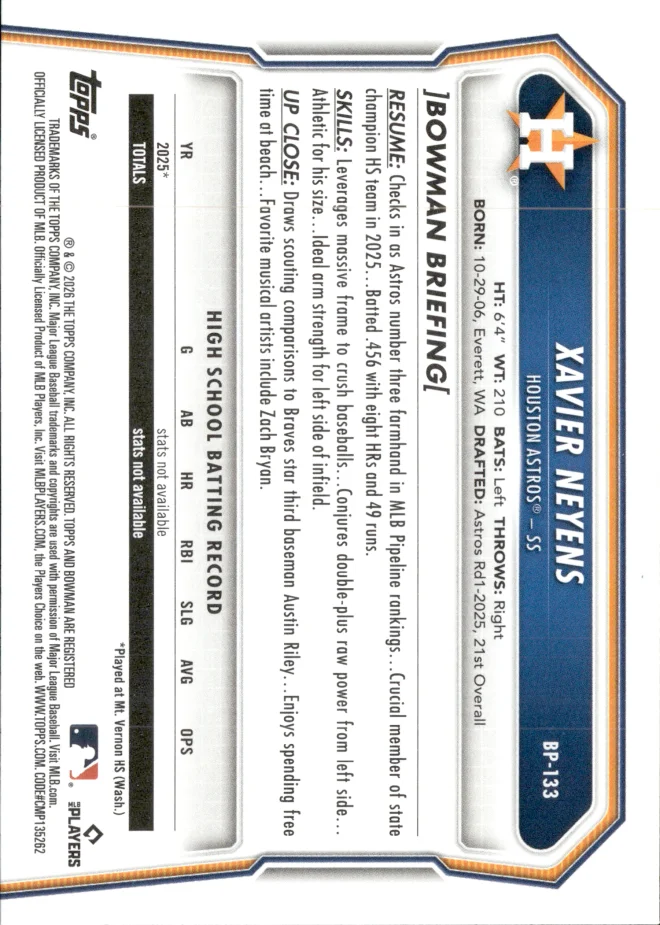 Xavier Neyens card back