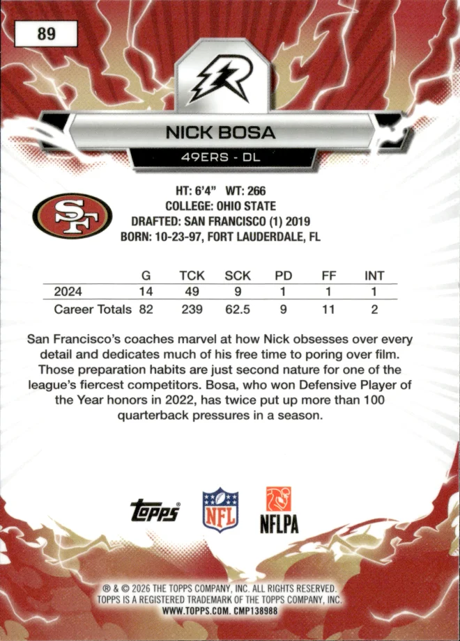 Nick Bosa card back