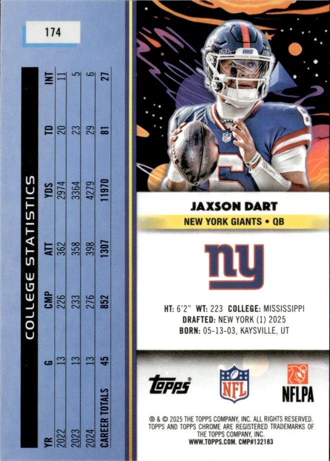 Jaxson Dart card back