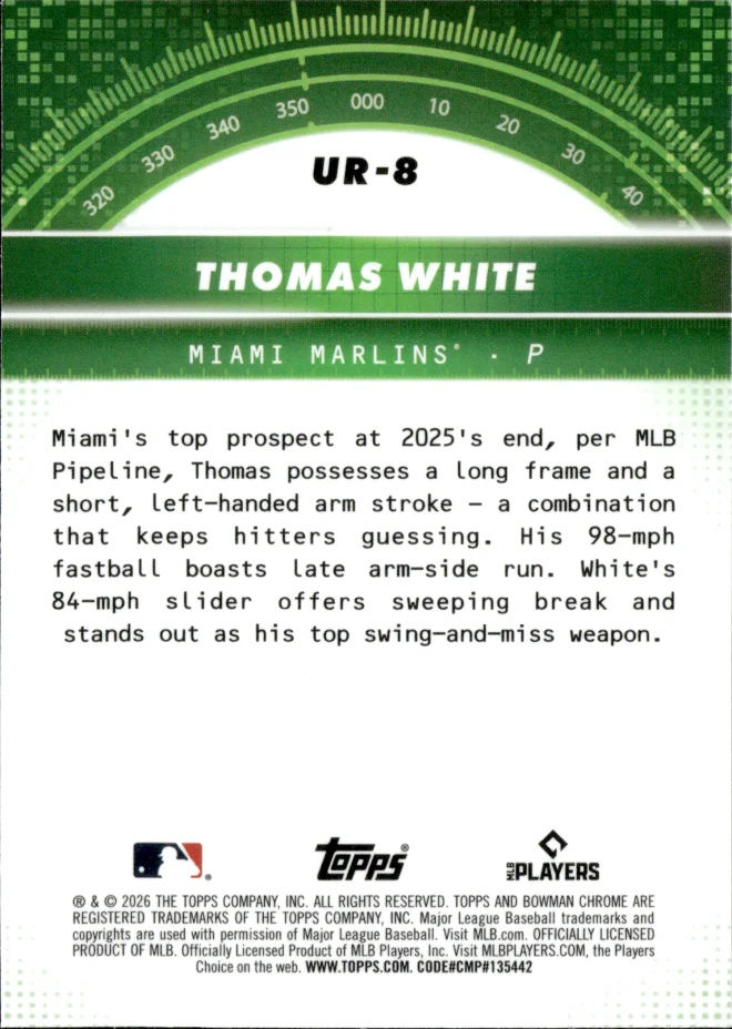 Thomas White card back