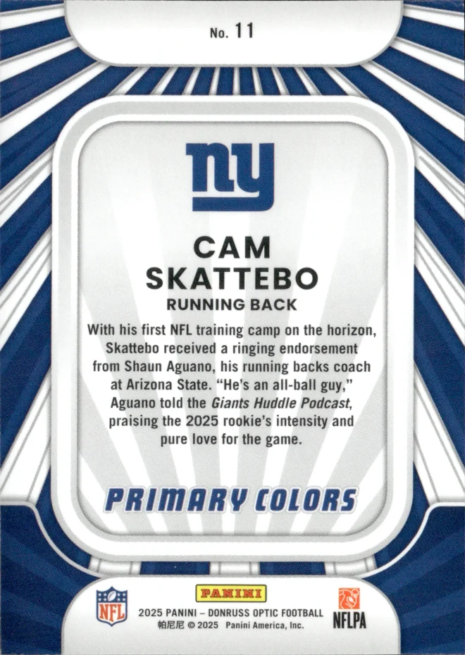 Cam Skattebo card back