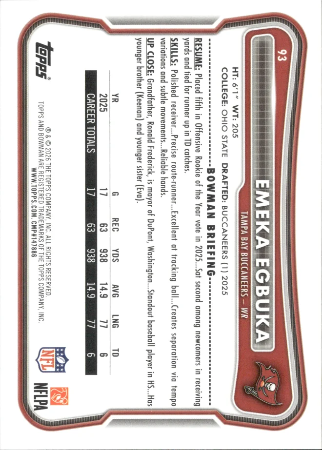 Emeka Egbuka card back