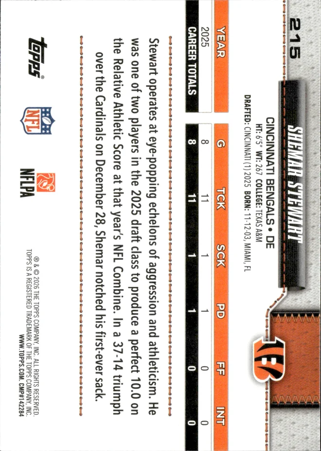 Shemar Stewart card back