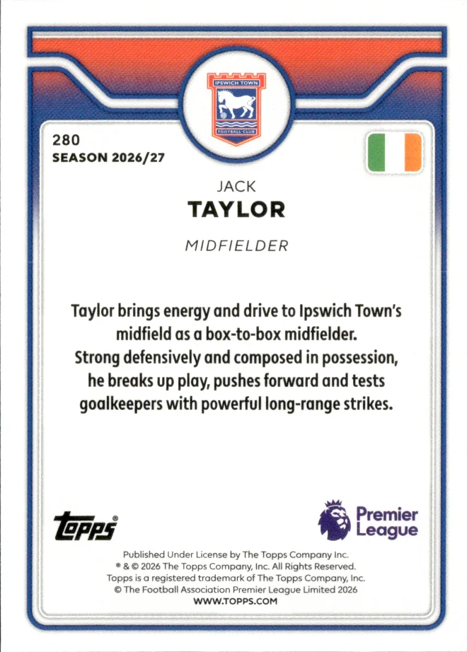 Jack Taylor card back