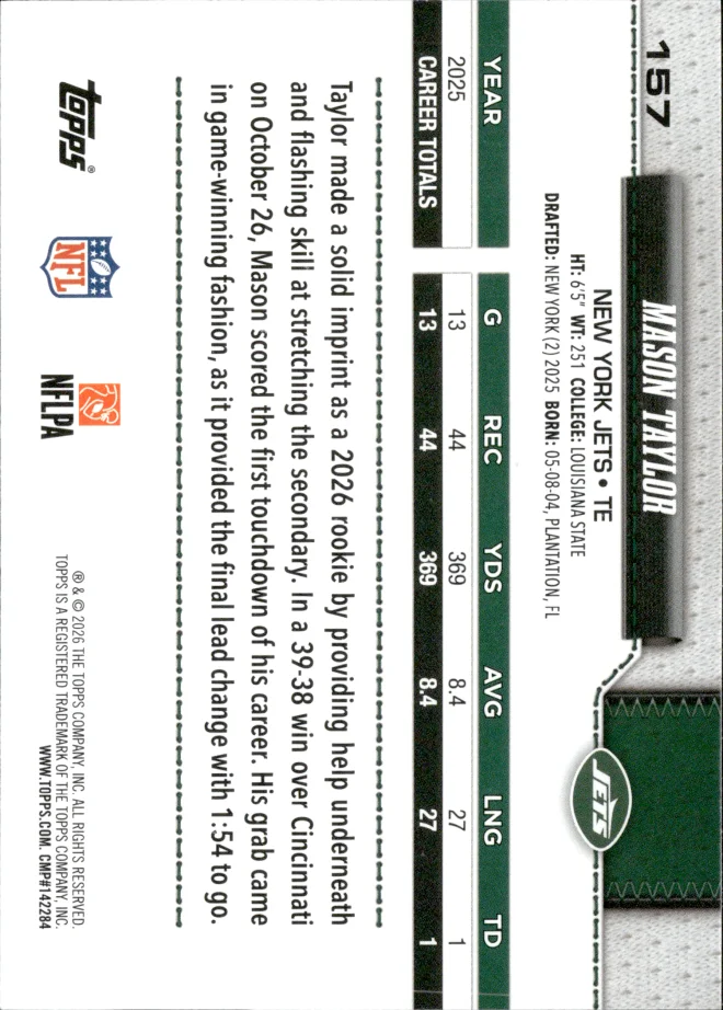 Mason Taylor card back
