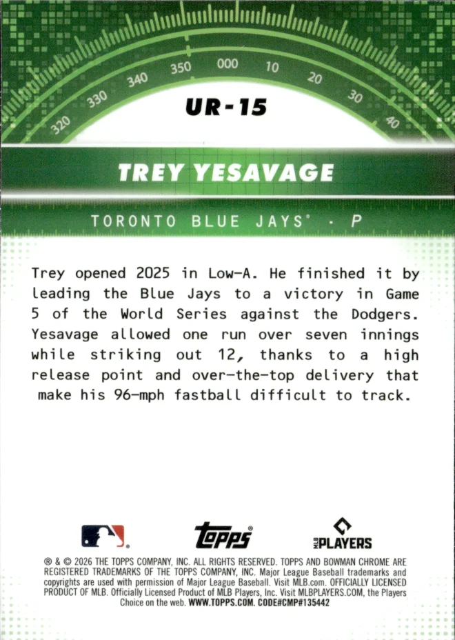 Trey Yesavage card back