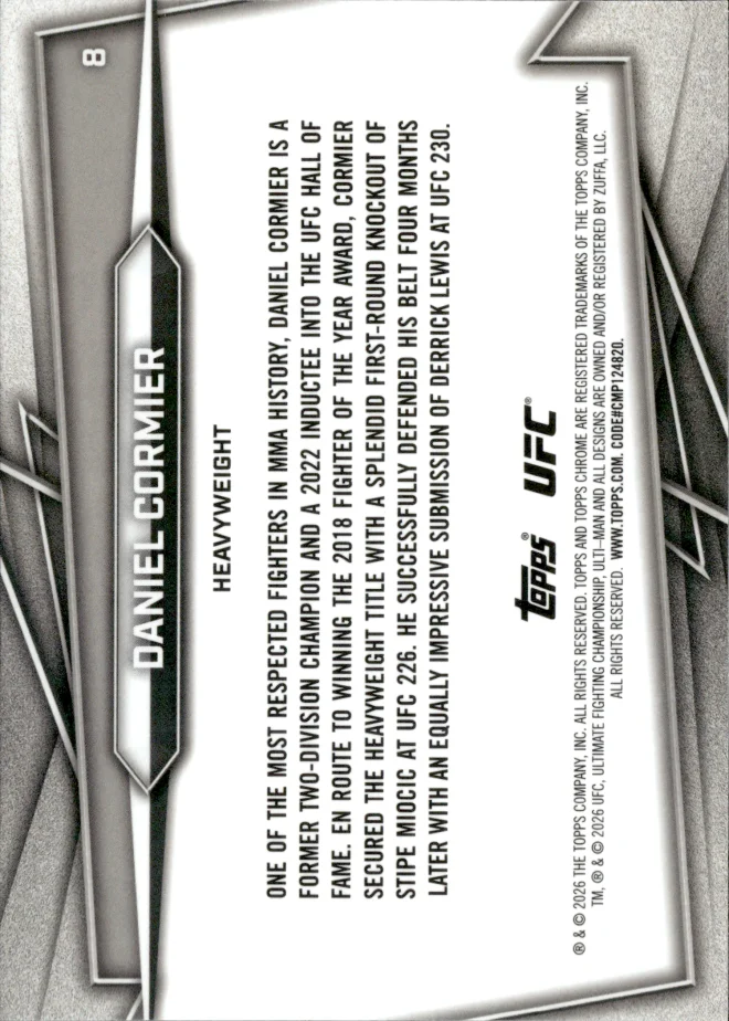 Daniel Cormier card back