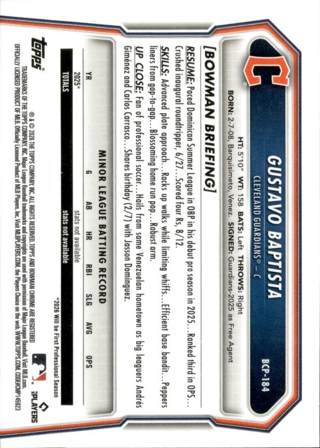 Gustavo Baptista card back