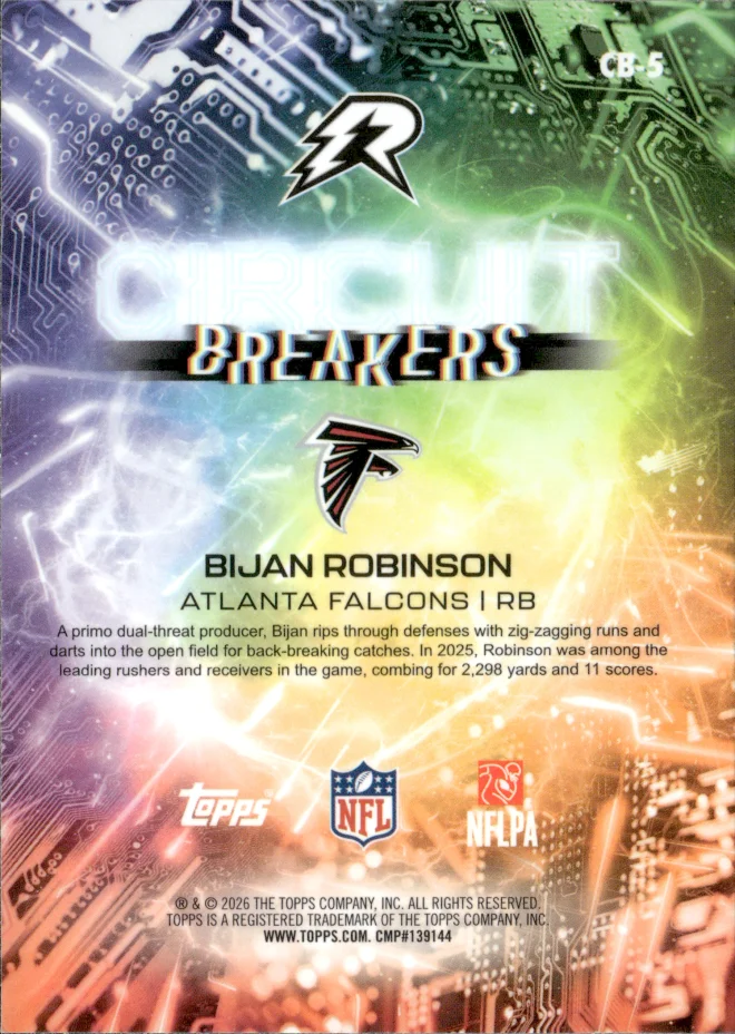 Bijan Robinson card back