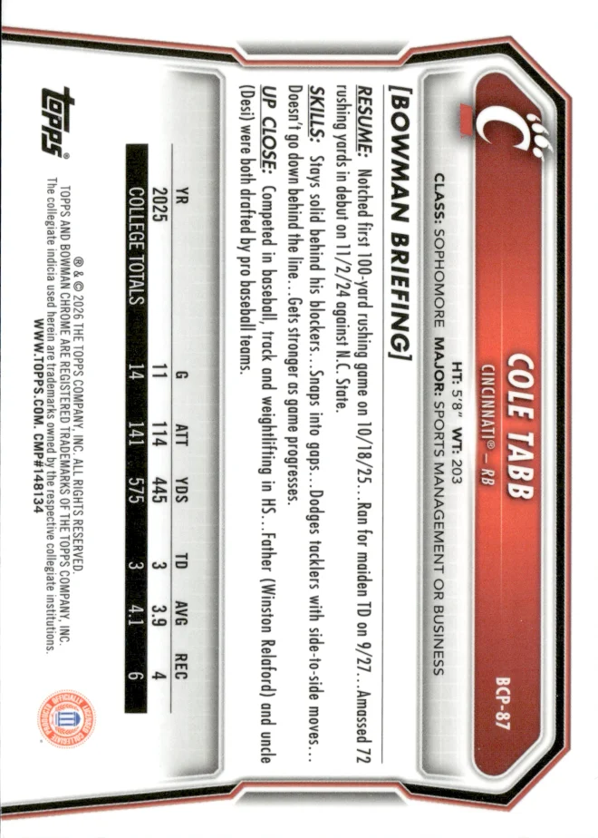 Cole Tabb card back