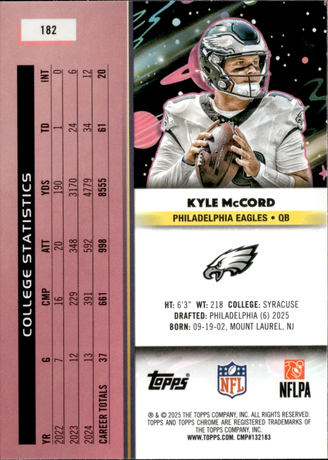 Kyle McCord card back